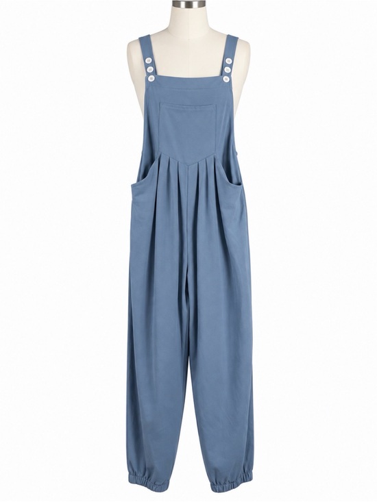 HALARA Pants - Halara Blue Textured Overall Jumpsuit Size L Large Regular